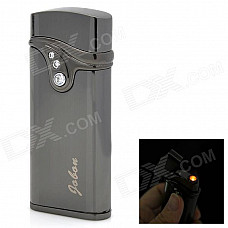 ZB-523 Electric Induction Stainless Steel Windproof Butane Jet Lighter - Dark Grey (1 x 27A)