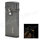ZB-523 Electric Induction Stainless Steel Windproof Butane Jet Lighter - Dark Grey (1 x 27A)