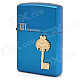 Key Of My Heart Pattern Windproof Zinc Alloy Kerosene Oil Lighter - Blue