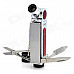 4-in-1 Multi-Functional Windproof Butane Jet Lighter w/ Scissor / Knife / Bottle Opener - Red