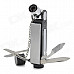 4-in-1 Multi-Functional Windproof Butane Jet Lighter w/ Scissor / Knife / Bottle Opener - Black