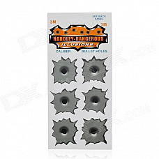 Special Decorative 6-Bullet Hole Style Car Sticker - Grey