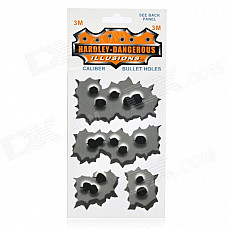 Special Decorative 6-Bullet Repeating Hole Style Car Sticker - Grey