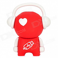 MUP16G Cute Cartoon Figure USB Flash Drive - Red + White (16GB)