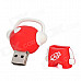 MUP16G Cute Cartoon Figure USB Flash Drive - Red + White (16GB)