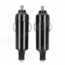 DC 12V Car Cigarette Lighter Plug Adapter - Black (2 PCS)