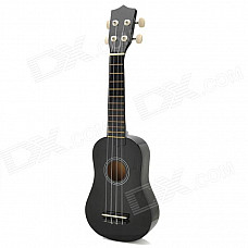 William AJ012 Mini Handheld 21" 4-String Ukulele Guitar - Black