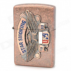 Stylish Windproof USA Eagle Pattern Zinc Alloy Oil Lighter - Bronze