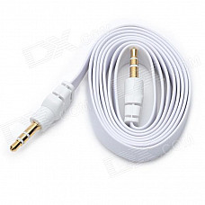 Flat 3.5mm Male to Male Audio Cable - White (105cm)