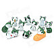 Cute Cat of Chis Sweet Home Plastic Doll Desk Ornaments Set - Green + White (10 PCS)