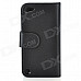 Protective Flip-Open PU Leather Case for Ipod Touch 5 - Black