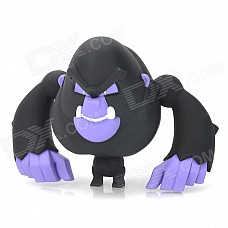 PVC Angry Chimpanzee Display Doll Toy - Black + Purple