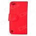 Protective Flip-Open PU Leather Case for Ipod Touch 5 - Red