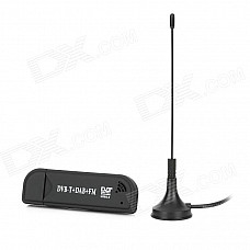 RTL2832U + R820T Mini DVB-T + DAB+ + FM USB Digital TV Dongle - Black