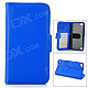 Stylish Protective Flip-Open PU Leather Case w/ Card Holder for Ipod Touch 5 - Blue