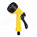 JH-1007 Multi-functional Nozzle Spray Head Water Gun Sprinkler w/ Hose - Green + Yellow (10m-Hose)