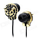 KS-S006 Cat Style Fashionable In-Ear Earphones - Black + Yellow (3.5mm Plug / 119cm)