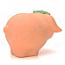 Cute Fat Pig with Flower Style PVC Coin Bank - Beige Red