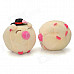 Soft Plush Cute Wedding Pig Couple Doll Toys - Beige (Pair)