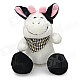 Cute Plush Cow Doll Toy with Scarf / Suction Cup - Black + White