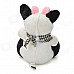 Cute Plush Cow Doll Toy with Scarf / Suction Cup - Black + White