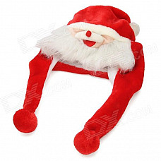 Soft Warm Plush Cartoon Santa Claus Hat Cap for Christmas - Red + White