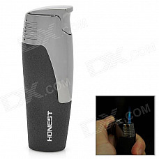 Windproof Stainless Steel Butane Jet Torch Lighter - Black