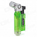 593B Windproof Plastic Butane Jet Torch Lighter - Green + Silver