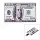 MJ100 Stylish US 100 Dollar Pattern Card Style USB 2.0 Flash Drive - White + Grey (4GB)