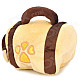 4789 Cute Plush Doghouse Bag Dog Toy - Yellow + Puce