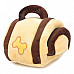 4789 Cute Plush Doghouse Bag Dog Toy - Yellow + Puce