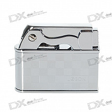 Jobon Silver Oil Lighter with Flints and Protective Hard Case