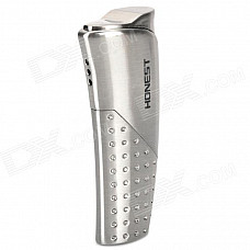 HONEST BCZ147-2 Stainless Steel Cavel Shaped Windproof Butane Lighter - Silver