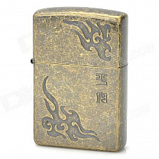 Auspicious Clouds Style Zinc Alloy Fuel Oil Lighter - Bronze