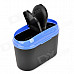 CQS-004 Car Plastic Trash Can Bin- Black + Blue (2.5L)