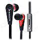 BSBESTE BSB-168 Flat In-Ear Earphones w/ Microphone - Black + Red (3.5mm Plug / 120cm)