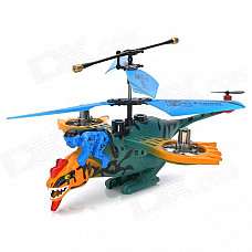 Bird Style Rechargeable 4-Channel 180mAh R/C Helicopter - Green + Blue + Yellow