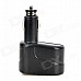 Dual Car Cigarette Sockets Power Adapter - Black (DC 12~24V)