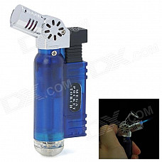 593B Jet Torch Style Butane Gas Windproof Lighter - Blue