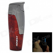 HONEST 3# Butane Gas Stainless Steel Windproof Lighter - Red