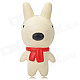 985 Plastic Cartoon Dog Doll w/ Suction Cup - White + Black + Red