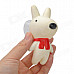 985 Plastic Cartoon Dog Doll w/ Suction Cup - White + Black + Red