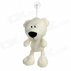 Cute Polar Bear Style Plush Doll Toy w/ Suction Cup - White