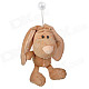 Cute Long-Eared Rabbit Style Plush Doll Toy w/ Suction Cup - Light Brown