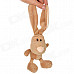 Cute Long-Eared Rabbit Style Plush Doll Toy w/ Suction Cup - Light Brown