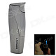 Windproof Stainless Steel Butane Gas Lighter - Silver Grey