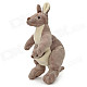 Cute Soft Plush Kangaroo with Baby in Pouch Toy - Grey + White