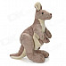 Cute Soft Plush Kangaroo with Baby in Pouch Toy - Grey + White