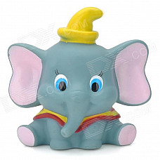 Cute Cartoon Elephant Figure Doll Toy w/ Suction Cup - Grey