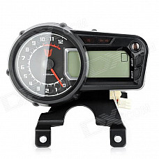 QJ125-19a1-1 DIY Motorcycle Digital 3.0" LED Speed Meter - Black